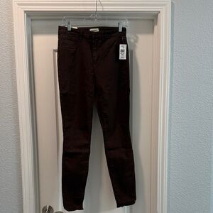 L'AGENCE Chocolate Brown Jeans Taille Haute Etroit 30”